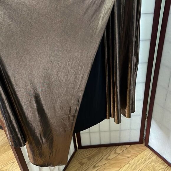Zara Metallic Bronze Wrap Dress - Picture 5 of 9